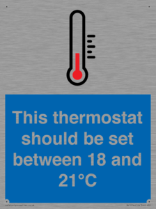 This thermostat should be set between 18 and 21°C